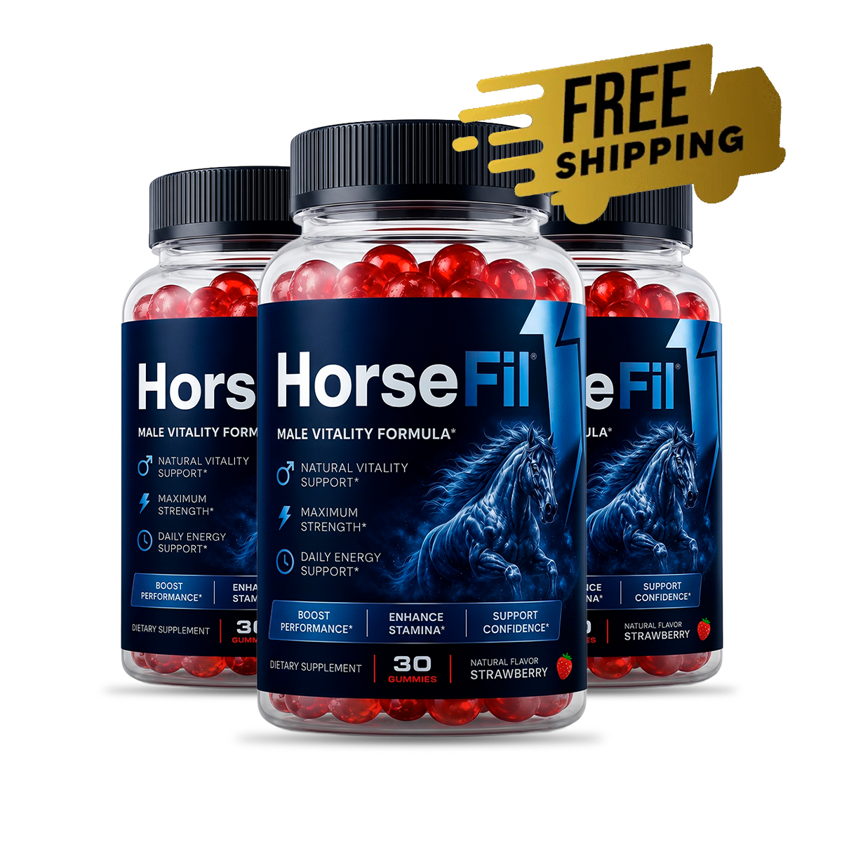 HorseFil Male Vitality Formula, three bottles